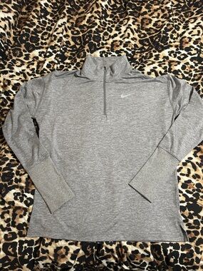 Nike Heather Gray Quarter-Zip Pullover